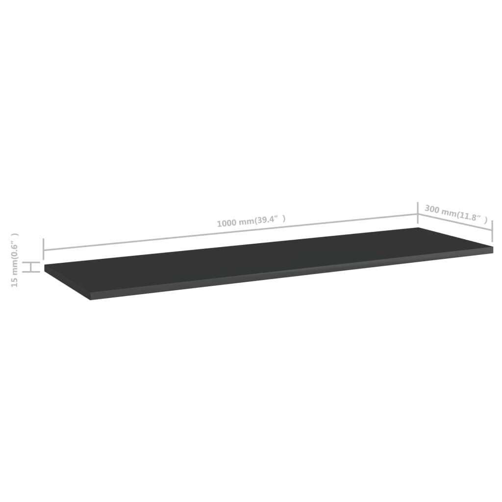 Bücherregal-Bretter Hochglanz-Schwarz 100x30x1,5 cm aus Holzwerkstoff 8 Stück für Wandregal, Standregal, Kellerregal und erweiterbares Regalsystem im Wohnzimmer Büro