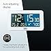Braun Digital Alarm Clock with Date, Month and Temperature Displayed, Negative LCD Display, Quick Set, Crescendo Beep Alarm in White, Model BC10W.