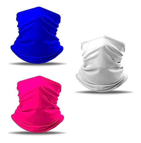 Kit 3 Bandanas Tubular Tamanho Único Multiuso Mascara Balaclava Bike Moto Ciclismo Gola Azul Royal A