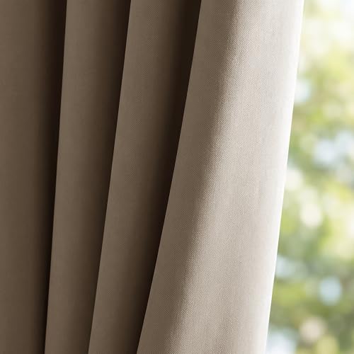 StangH Outdoor Waterproof Curtains for Patio - Light Blocking Thermal Insulated Blackout Windproof Heavy Drapes for Terrace/Pergola/Garden, Mocha, W52 x L84, 2 Panels by StangH - Image 9