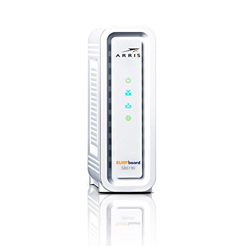 Image of ARRIS SURFboard 8x4 DOCSIS 3.0 Cable Modem /AC1600 Wi-Fi Router, White, SB6190 (Renewed)