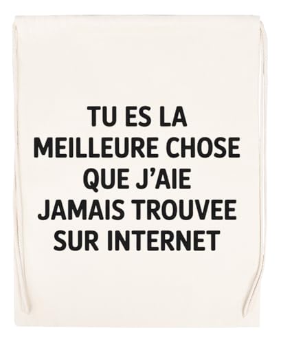 Capzy Tu Es La Meilleure Chose Que J’aie Jamais Trouvée Sur Internet Un Verre Bière Agresser Tasse Bolsa De Compras Shopping Bag Beige