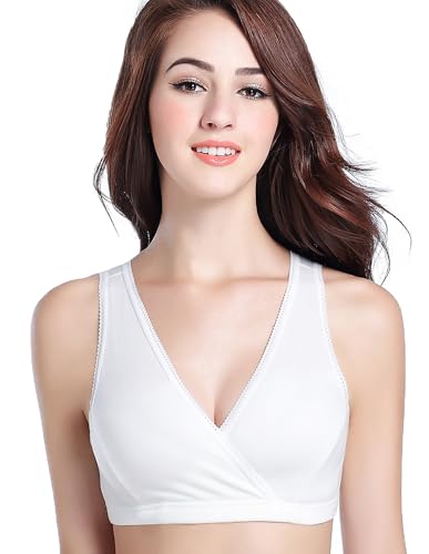 Image of CAKYE 3 Pack Maternity Nursing Sleep Bra Breastfeeding Cotton Bralette