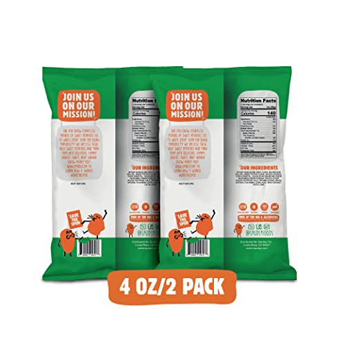 Spudsy Sweet Potato Puffs | Vegan, Gluten Free Snacks | Plant-Based, Allergen-free, Non-GMO, Kosher, Superfood Snack Veggie Chips | Vegan Sour Cream & Onion (2 Pack, 4 oz Bags)