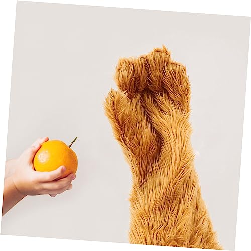 Creative Brown Plush Glove Warm Plush Glove for Masquerade Party Photo Prop Comfortable and Portable Winter Accessory3