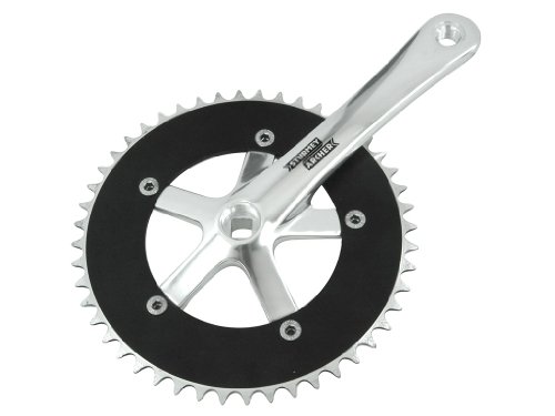 Sturmey Archer FCT2448S - Plato y biela para Bicicletas (1 Marcha), Color Plateado