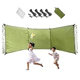 Banziaju Wind Breaks for Camping,Wind Breakers Garden for Camping Caravan Sun Screen Shelter Tall Camping Windbreaks with Gound Pegs, Rope and Storage Bag No Poles,Beach Windbreaker 98.43x27.56