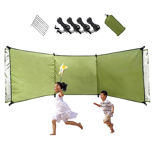 Banziaju Wind Breaks for Camping,Wind Breakers Garden for Camping Caravan Sun Screen Shelter Tall Camping Windbreaks with Gound Pegs, Rope and Storage Bag No Poles,Beach Windbreaker 98.43x27.56
