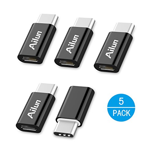Ailun 5 Stück USB C Adapter auf Micro USB, USB Typ C Adapter Konverter 56K Widerstand für Samsung Galaxy S10 S9 S8 Plus/Note 10 9 8/A3 A5 2017, Huawei P9/P10, LG G5 G6 und weitere Typ C Geräte
