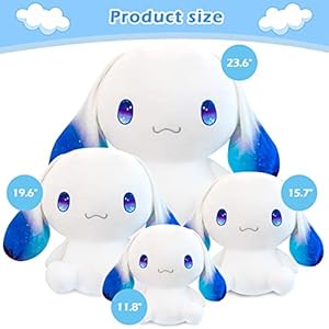 Cute Plushies Dog Stuffed Animals Big Ear White Dog Plush Toy Hugging Dog Plush Animal Soft Gift Accompany Boy Girls Kids Birthdays Christmas Plush Toy Body Pillow (19.6inch)…