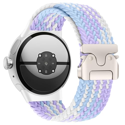 Image of Yeahxing Band for Pixel Watch 4 /3 /2 /1 Band - Stretchy Nylon Braided Bands for Google Pixel Watch 41mm 45mm, Fit 6.8-10.2 inch Adjustable Wristband with Parachute Buckle for Men Women