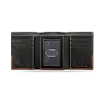 Timberland Men's Leather Trifold Wallet with Id Window, Black/Brown (Hunter), One Size - Image 3