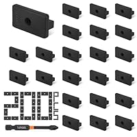Vipuikos 200 Stück WPC Clips 6 mm Versteckte Befestigung mit T-Clip mit Bit Schraubendreher, 6 mm Terrassenclips Kunststoff für WPC/BPC Dielen Clips, Schwarz WPC Befestigungsclips 35 x 18,5 x 10 mm
