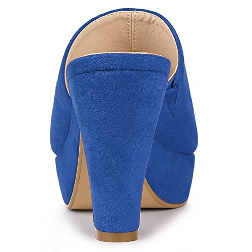 Image of Allegra K Women's Open Toe Platform Chunky Heel Slides Sandals