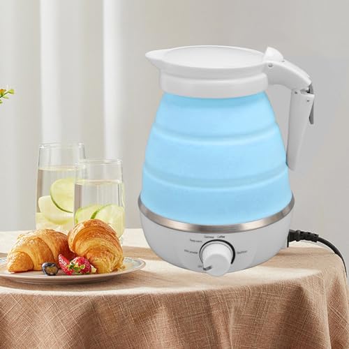 Luqeeg Tetera Eléctrica Plegable de Viaje 600ml miniatura 3