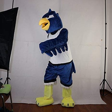 Blue eagle Cartoon Costume Mascot Plush with Mask for Adult Cosplay Party Halloween Dress Up
