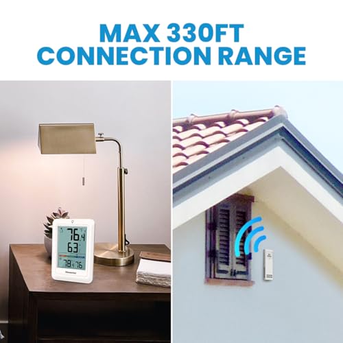 Image of Newentor Indoor Outdoor Thermometer Wireless with 24H /48H /ALL-TIME High Low