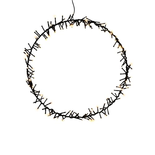Spetebo LED Ring schwarz zum Hängen mit Timer - 40 cm - Metallkranz...