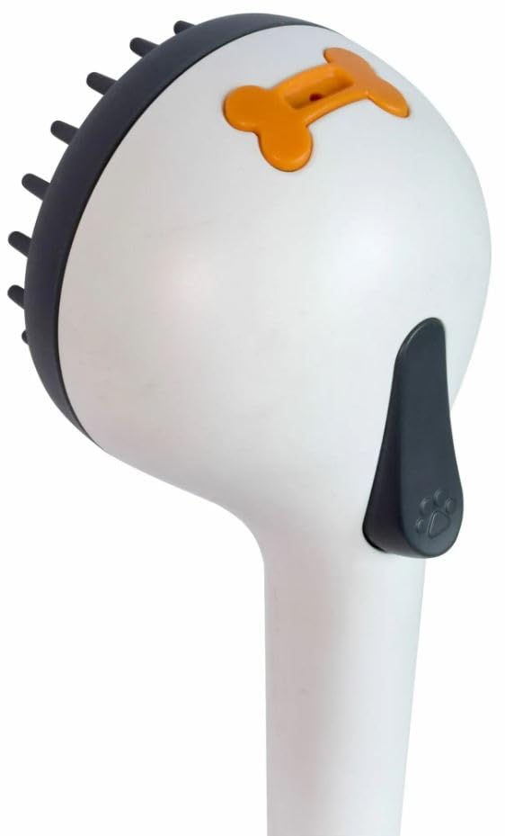 Shower Head With 3 Function Spray Setting White Plastic With Paw Shaped Mounting Bracket/Mounting Hardware/Outdoor Hose Adapter/ 2-Way Diverter