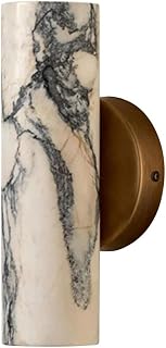 Industrial Marble Wall Sconce, G9 Single-Head Ceiling Wall Light, Unique Cylindrical Wall Lamp Shade, Bedside Bedroom Wall-Mounted Decorative Lighting Fixtures