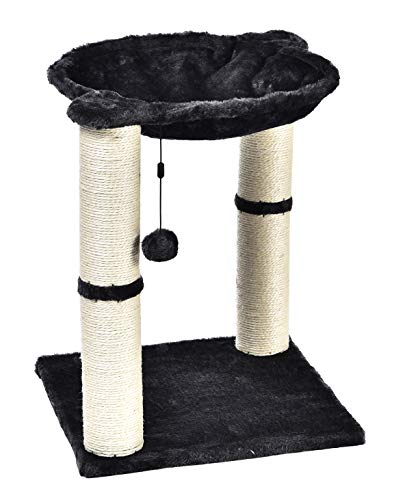 Amazon Basics Cat Condo Tree Tower With Hammock Bed And Scratching Post, 16 x 20 x 16 Inches, Gray