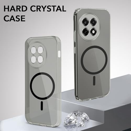 Image of Jkobi Lifetime Anti-Yellow MagSafe Compatible Clear Back Cover Case for OnePlus 13R (Sleek Hard Crystal | Shockproof and Camera Protection)
