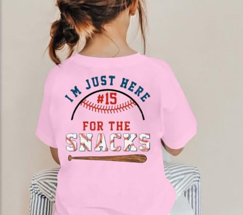 Toddler Baseball Sister Shirt Baby Girl Baseball Outfit Big Sister Shirt I'm Just Here for The Snacks Tee Top3