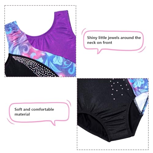 Image of DAXIANG Gymnastics Leotard Rainbow Stripes Ballet Tutu 2-15 Years