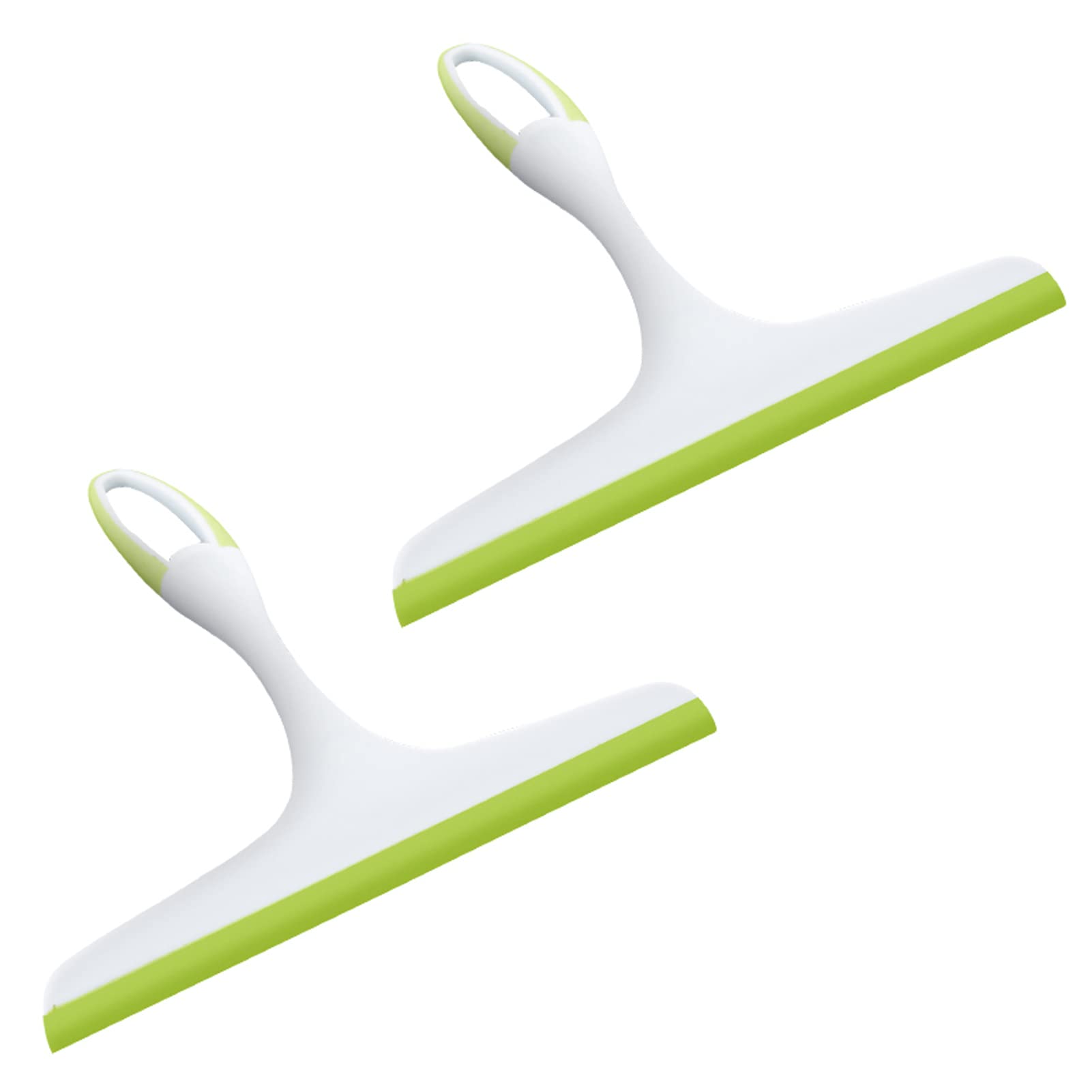 Raclette de douche en silicone vert pour le nettoyage efficace des vitres et miroirs