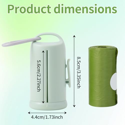 Image of 3Pack Dog Poop Bag Holder with Hook to Hold Used Bag, Build in Rotate Pole for Easy Pull Out Bags Lightweight Pet Waste Bag Dispenser with Clip for Leash Attach Doggy Walking Parking