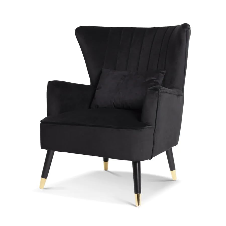 Image of Chair Armchair Single Sofa Chair for Small Apartments, Living Room or Bedroom Chair (Bllack)