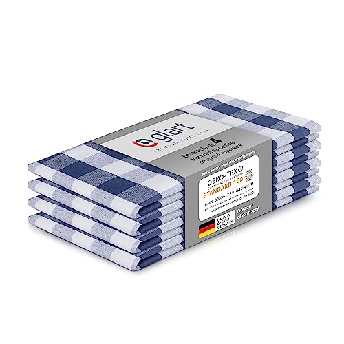 Torchons de Cuisine, Lot de 4, À Carreaux Bleus