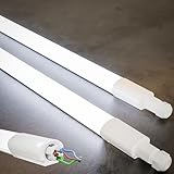 MATO® 2x Feuchtraumleuchte LED 150cm - Wasserdicht IP65, 40W, 5760lm - 6500K Kaltweiß - Verknüpfbare Feuchtraumlampe - Wannenleuchte, Kellerleuchte, Garagenlampe, Werkstatt Deckenleuchte Lang