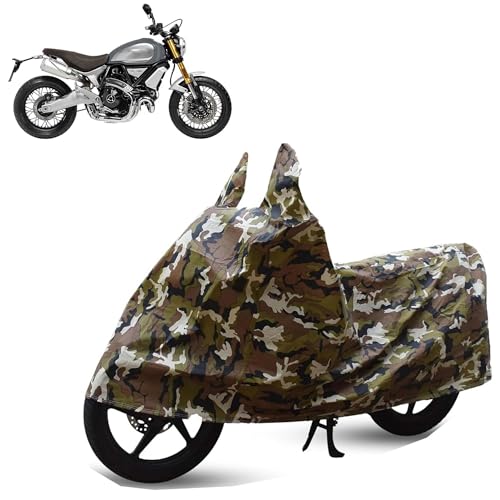 Image of Sulfar Bike Cover for Ducati Scrambler 1100 (Retro Adventure) | Waterproof, Dustproof & UV Protected | All Weather Two Wheeler Cover (Army Green) New 2026 Variants