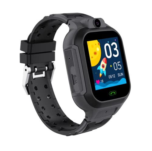 Image of WEARFIT Scout 4G Kids Smart Watch with GPS Tracker - 2-Way Video Calling, Location Tracking, SOS Alert & Parental Controls 7 Games - Smartwatch for Boys & Girls Ages 3-12 No Jio Support (Black)