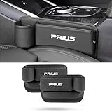 【プリウス専用】シートサイドポケット PRIUS 専用 車内 隙間 収納 ケース プリウス 30系 40系 50系 60系 PHEV α 車 サイド収納ボックス 大容量 ドリンクホルダー付き 小物入れ 落下防止 カー用品 カーアクセサリー PUレザー 直径7cm以内ボトルを入れ 運転席と助手席セット2個入り (プリウス専用+ブラック)