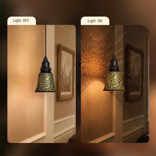 Image of 4 Pack Laser Cut Ceiling Fan Covers, Black & Gold Chrysan Iron LampShades | Size: 2.16 inch Top x 4.72 inch Bottom x 4.72 inchH. UNO fitter metal lamp shades for ceiling fan lights, wall sconces and chandeliers.