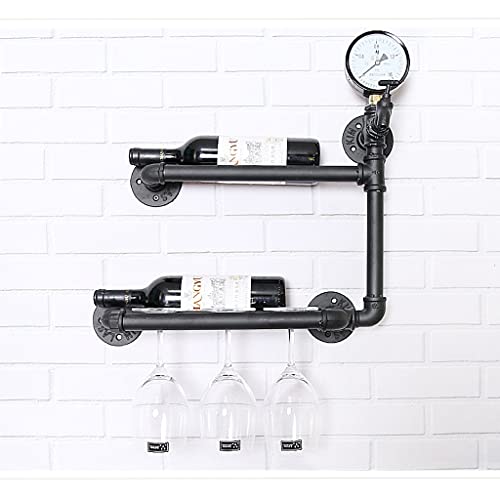 Support de décoration murale de bar compact pour organiser bouteilles et verres - 6