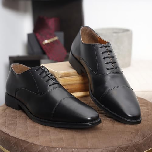 Image of LOUIS STITCH Men's Derby Shoes | Handmade Italian Leather Formal Shoes | Classic Lace-Up Derby Shoes for Men | Premium, Office & Wedding Shoes | Sizes 6-12