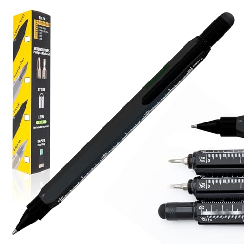 Stylo à bille Monteverde multifonction noir stylet capacitif avec niveau à bulle et règle