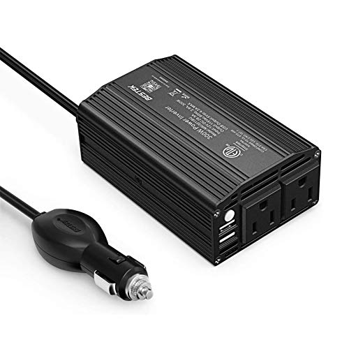 BESTEK 300W Power Inverter DC 12V to 110V AC Car Inverter with 4.2A Dual USB Car Adapter (Black)