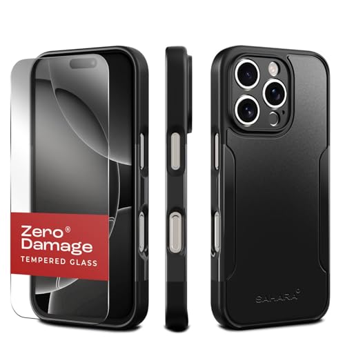 Coque iPhone 16 Pro MagSafe noire Sahara Scorpion avec protège-écran CP00680