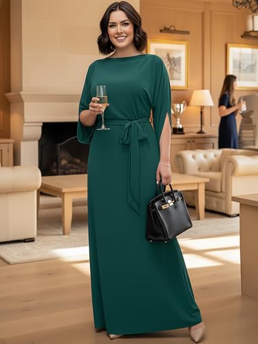 Image of KOH KOH Womens 2026 Flowy Formal Batwing Sleeve Evening Casual Gown