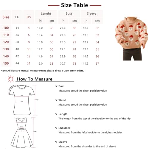 Girls Christmas Sweater Funny Winter Sweater Girls Long Sleeve Cute Santa Claus Sweater Knit Sweater Tops4