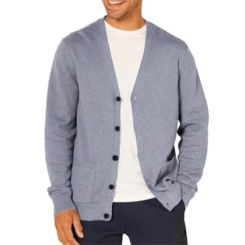 Men’S Long Sleeved Wool Knitted Sportswear V-Neck Standard Thickness Single Breasted Cardigan2