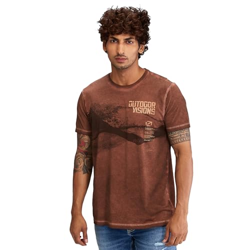 Image of Spykar Men's Slim Fit Round Neck Half Sleeve Solid Casual T-Shirt