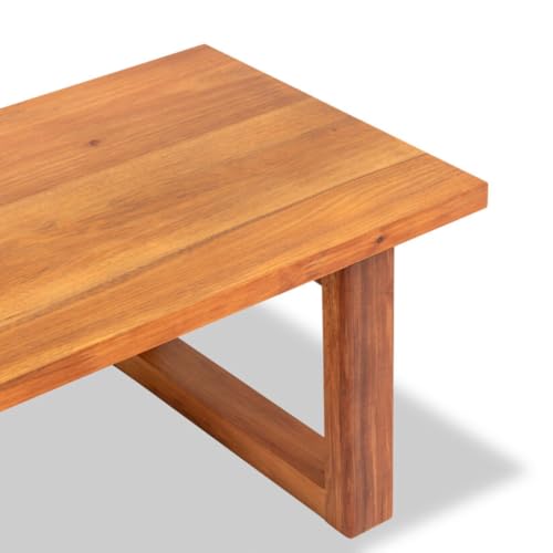Image of Solid Sheesham Wood Coffee Table, Durable Sheesham Construction, Polished Rosewood Finish, Sturdy Modern Design, Brown, 70 * 40 * 32CM