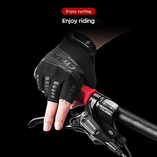 EJDTOP Meia Luvas Ciclismo Dedo para Homens/Mulheres Acolchoado Curto Luvas de Esportes Outdoor Cicl