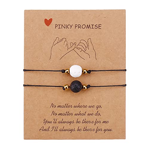 Best Friend Bracelets Couples Bracelets for 2 Matching Yin Yang His and Her Lover Bracelet Jewelry for Bff Friendship Relationship Boyfriend Girlfriend Valentines Gift (Lava bead)