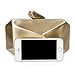 b.m.c BMC Womens Brilliant Silver Colored Alloy Metal Abstract Stone Cut Hardcase Fashion Clutch Shoulder Chain Handbag